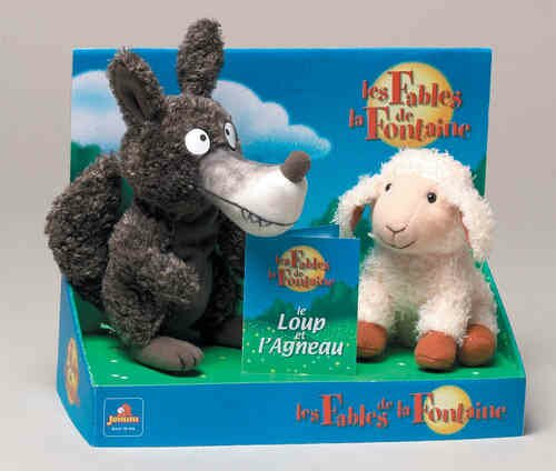 Peluches Fable de la Fontaine Le Loup et L'Agneau